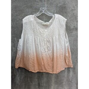 We The Free Top Women's Small Oversized Boxy Little Bit Of Something Ombre Peach